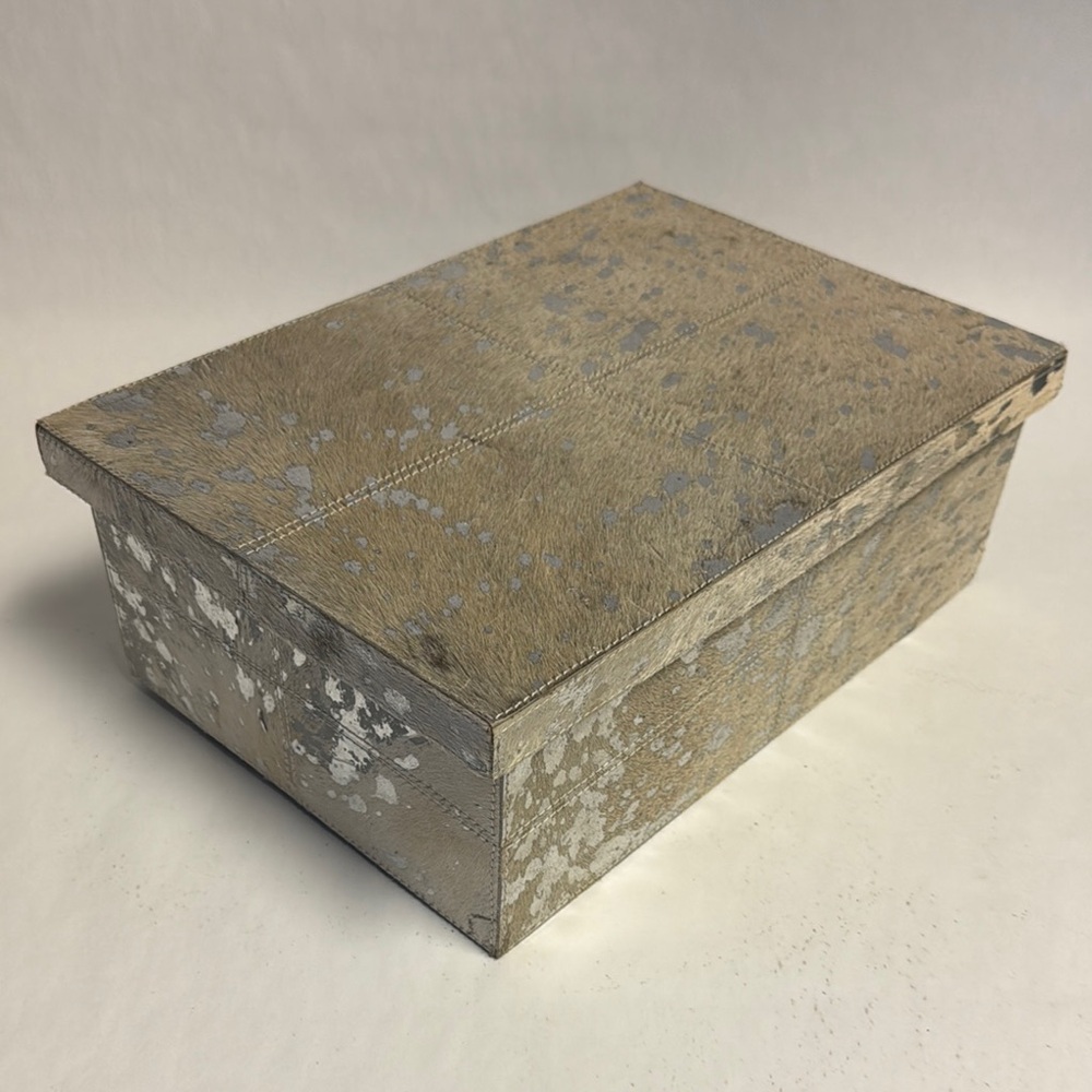 Elegant Storage Box in Silver and Gray